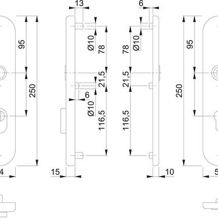 Para długich płyt HOPPE E3332ZA/3310 F1 / F1 w kolorze srebrnym ( 3000209807 )