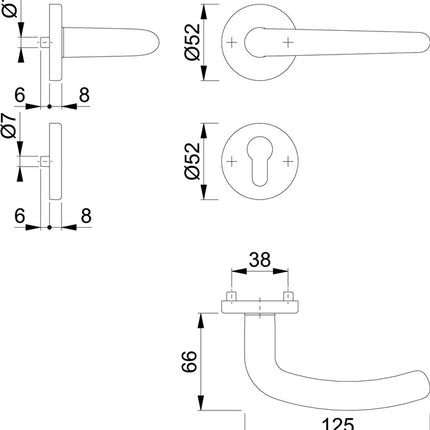 HOPPE set di rose Denver E1310Z/42KV/42KVS in acciaio inox F69 ( 3000252633 )