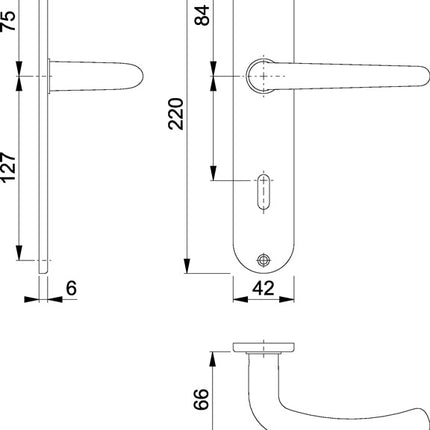 HOPPE zestaw długich rozet Denver E1310Z/302 stal nierdzewna F69 ( 3000252626 )