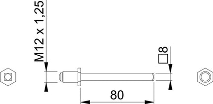 Wrzeciono kwadratowe HOPPE FDW pełne/wrzeciono szybkie kwadratowe 8 x 80 mm ( 3311003024 )