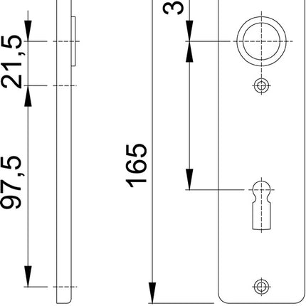HOPPE short backplate pair 202KP aluminium F2 ( 3000252131 )