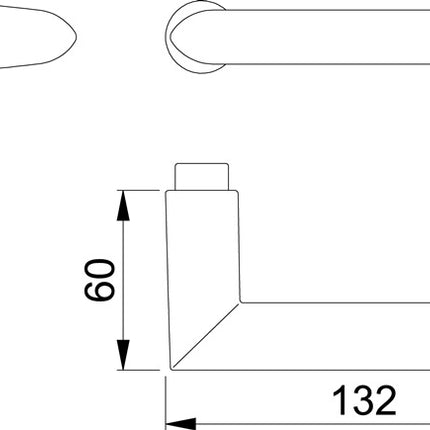 HOPPE lever handle hole part Stockholm 1140 aluminium F1 / natural colour ( 8000350624 )