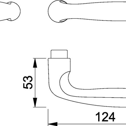 HOPPE lever handle hole part Verona 1510 aluminium F1 / natural colour ( 3000252163 )