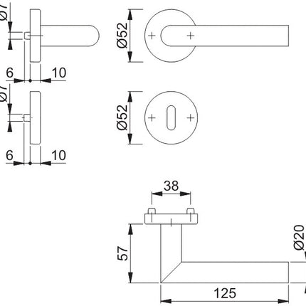 HOPPE Escutcheon set Amsterdam E1400/42H/42HKVS Stainless steel F69 ( 3000203114 )
