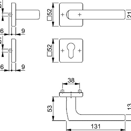 HOPPE Rosette set Dallas E1643Z/52KV/52KVS Stainless steel F69 ( 3000220025 )