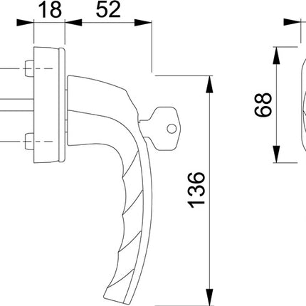 Maniglia HOPPE Atlanta 0530S/US952 Alluminio F1 / colore naturale ( 3000203977 )