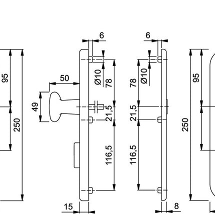 HOPPE Mobili di sicurezza Tôkyô 76G/3332ZA/3410/1710 Alluminio F1 ( 3000209025 )