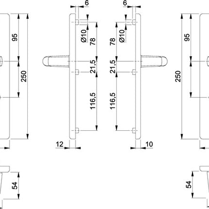 HOPPE Mobiliario de seguridad Londres 113/2221/2410 Aluminio F2 ( 3000209909 )