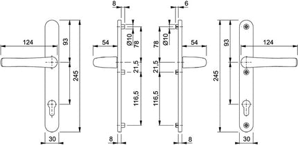 Set di porte profilate HOPPE Tôkyô 1710RH/3346 Alluminio F9016 ( 3000252776 )