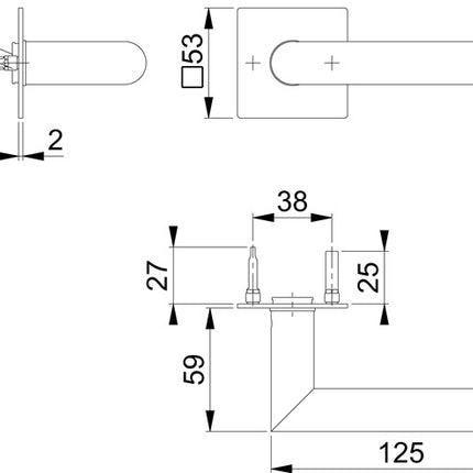 HOPPE Türdrückerpaar Amsterdam E1400Z/848N Edelstahl F69 ( 3000203520 )