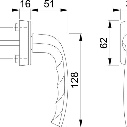 HOPPE Fenstergriff New York 0810/US10 Aluminium F9016 / verkehrsweiß ( 3000203783 )