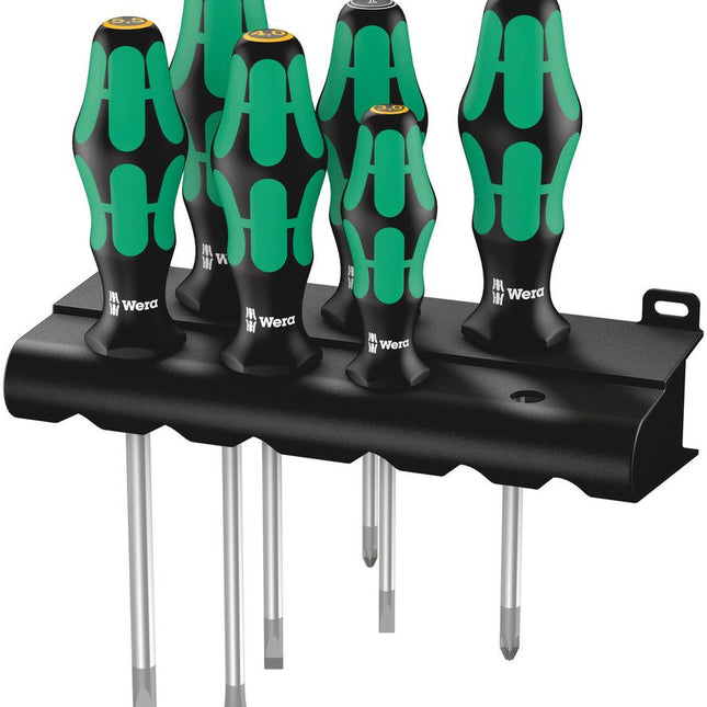 WERA screwdriver set 334/355/6 6-piece slotted / PZD ( 4000827741 )