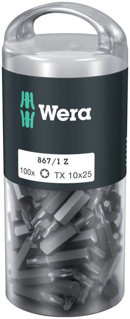 WERA large pack of bits 867/1 Z 1/4 ″ T 10 Length 25 mm ( 4000822272 )