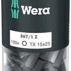 WERA large pack of bits 867/1 Z 1/4 ″ T 15 Length 25 mm ( 4000822270 )