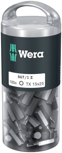 WERA large pack of bits 867/1 Z 1/4 ″ T 15 Length 25 mm ( 4000822270 )