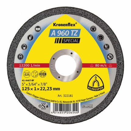 Disco de corte KLINGSPOR A 960 TZ Special D115x1mm recto ( 4000843409 )