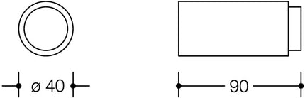 HEWI Tope de puerta de pared 611.90 Plástico 99 blanco puro ( 3000205928 )