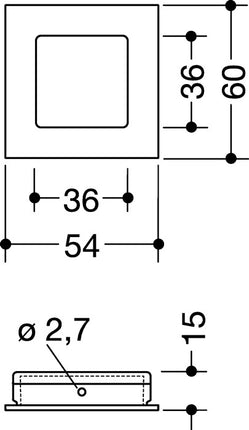 HEWI sliding door shell 544.60B polyamide 99 pure white matt square ( 3000207699 )