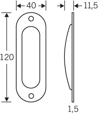 Copriporta scorrevole FSB 42 4212 Alluminio F2 / nichel argento ovale ( 3000252564 )
