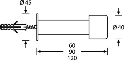 Tope de puerta de pared FSB 38 3880 acero inoxidable mate ( 3316002010 )