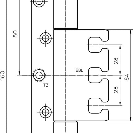 SIMONSWERK Objektband VARIANT VX 7939/160 Edelstahl matt gebürstet 200 kg ( 3000255460 )