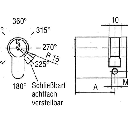 BKS Profilhalbzylinder 8900 31/10 mm ( 3000251965 )
