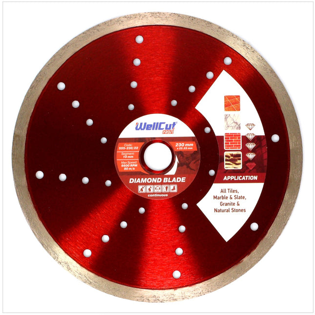 WellCut Diamond Blade Diamant Trennscheibe 230 x 22,2 mm Application Continuous ( 555 230 / 22 ) - Toolbrothers