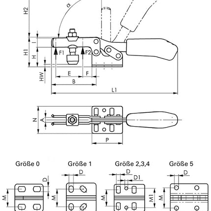 Morsetto orizzontale AMF n. 6830 misura 5 ( 4000833511 )