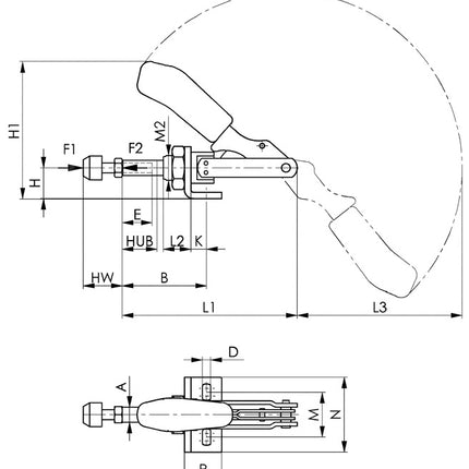 Morsetto per asta di spinta AMF n. 6841 misura 5 ( 4000833519 )