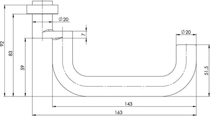 OGRO Pièce de perçage de poignée coupe-feu 8100A FS/6621 ER Acier inoxydable F1 ( 3000267042 )