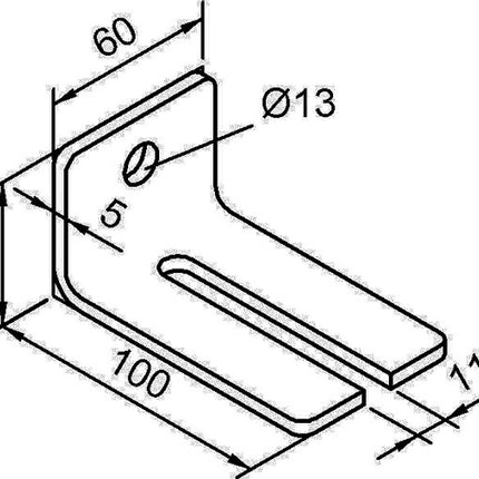 Fixation angulaire HELM 104 WD Profil 100 Acier ( 3000255821 )