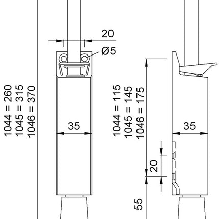 KWS door holder 1045.02 Aluminium silver lacquered ( 3000255910 )