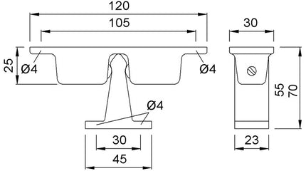 Soporte de puerta KWS 1055.02 aluminio/acero lacado plata ( 3000255912 )
