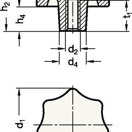 GANTER Sterngriff DIN 6336 mit Gewindebuchse ( 4601000856 )