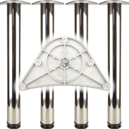 Set di gambe da tavolo BMB cromo lucido 60 mm altezza 870 mm ( 3000273147 )