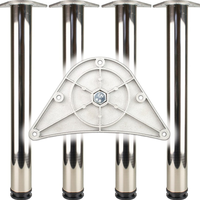 BMB table leg set polished chrome 60 mm height 870 mm ( 3000273147 )