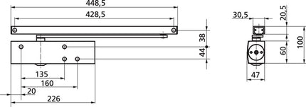 Cierrapuertas GEZE TS 3000 V montaje estándar lado bisagras ( 3000255081 )