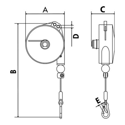 PLANETA Dispositif de rappel à ressort TCN 9321 capacité de charge 2-4 kg ( 9000444005 )