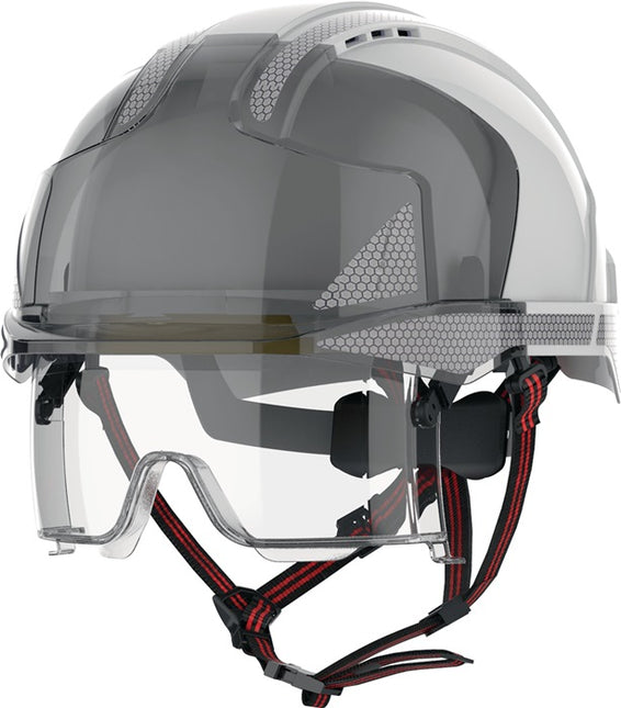 Casco da arrampicata industriale JSP EVO(R) VISTAlens(R) Dualswitch(TM) bianco/fumo ( 4000370818 )