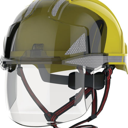 Przemysłowy kask wspinaczkowy JSP EVO(R) VISTAshield(R) Dualswitch(TM) żółty/dymny ( 4000370824 )