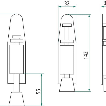 Arrêt de porte INTERSTEEL 0035.4440 Acier inoxydable mat ( 3000210971 )