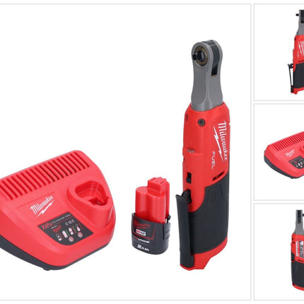 Milwaukee M12 FHIR14-201 Akku Ratsche 12 V 47 Nm 1/4" Brushless + 1x Akku 2,0 Ah + Ladegerät
