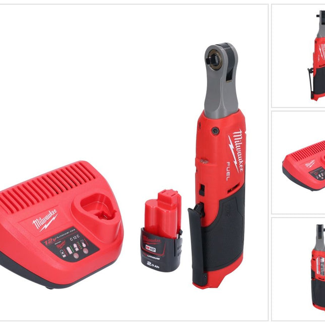 Milwaukee M12 FHIR14-201 Akku Ratsche 12 V 47 Nm 1/4" Brushless + 1x Akku 2,0 Ah + Ladegerät