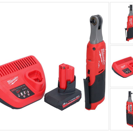 Milwaukee M12 FHIR14-501 Akku Ratsche 12 V 47 Nm 1/4" Brushless + 1x Akku 5,0 Ah + Ladegerät