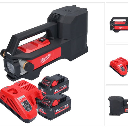 Bomba de trasvase a batería Milwaukee M18 BTP-552 18 V 1817 l/h + 2x baterías 5,5 Ah + cargador