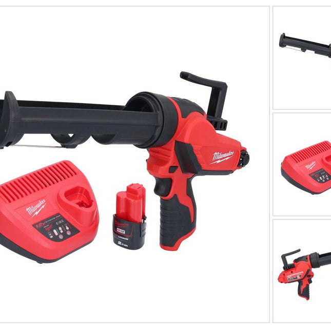 Milwaukee M12 PCG/310-201 Akku Kartuschenpresse 12 V 310 ml + 1x Akku 2,0 Ah + Ladegerät
