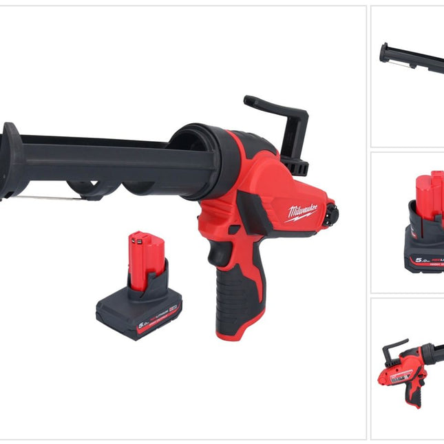 Milwaukee M12 PCG/310-501 Akku Kartuschenpresse 12 V 310 ml + 1x Akku 5,0 Ah - ohne Ladegerät