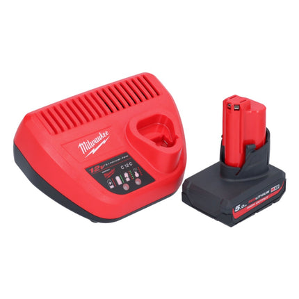 Pressa per cartucce a batteria Milwaukee M12 PCG/310-501 12 V 310 ml + 1x batteria 5,0 Ah + caricabatteria