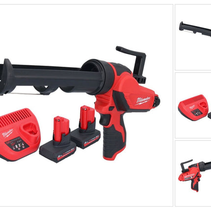 Milwaukee M12 PCG/310-502 Akku Kartuschenpresse 12 V 310 ml + 2x Akku 5,0 Ah + Ladegerät