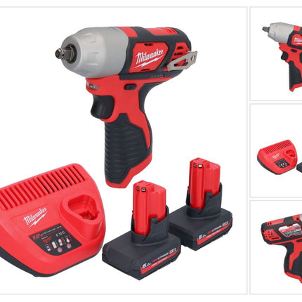 Milwaukee M12 BIW38-502 cordless impact wrench 12 V 135 Nm 3/8" + 2x rechargeable battery 5.0 Ah + charger